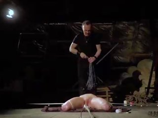 Tied up teen slave screaming in pain bondage and BDSM sex movie