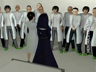 3d エロアニメ 修道女 で ストッキング ディルド 女性陰部