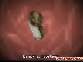 Bigboobs hentai bersama-pendidikan mendapat menggerudi semua lubang oleh snakes