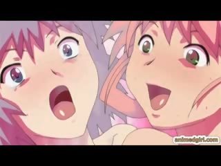 Kétnemű anime hármasban hotfucking
